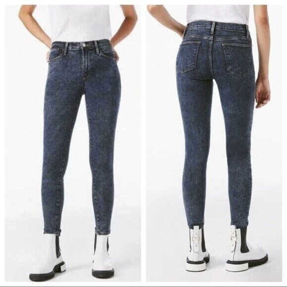 FRAME Le High Skinny Dark Indigo Denim Jeans Trumbull size 30 - Picture 1 of 9